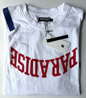NWT Renowned LA Paradise Graphic T-Shirt Mens M White Blue Red